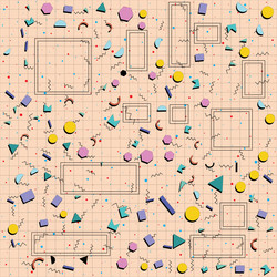 retro abstract geometric background with grid vector image