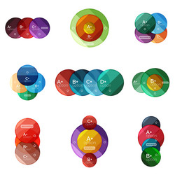 set of round option diagram template for your data vector image