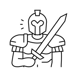 ares greek god mythology line icon