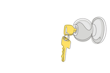 continuous one line drawing door knob locks