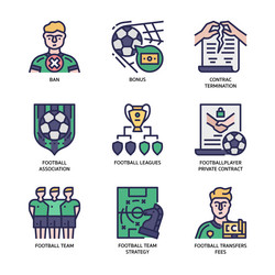 Football transfers icons set vector