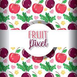 fruit pixel background vector