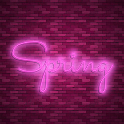 neon banner spring stock poster vector