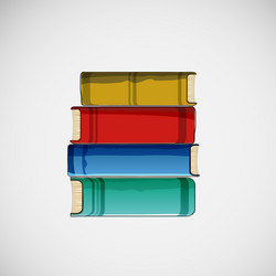 Set of different books stacked design vector