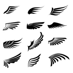 Vintage Wing Icon Set - Isolated vector
