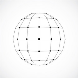 3d digital wireframe spherical object made using vector