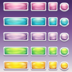 big set of buttons in glamorous white frame vector image