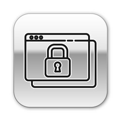 Black line secure your site with https ssl icon vector