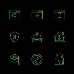 Convocation car lock shield windows ui vector