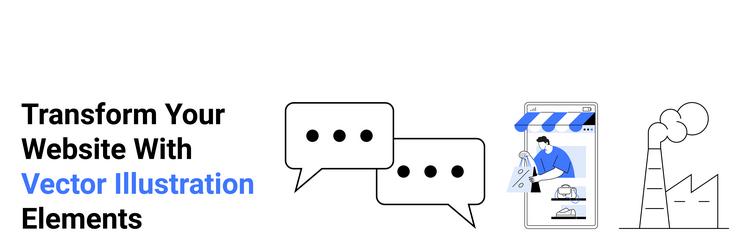 engaging website design with messaging e-commerce vector image