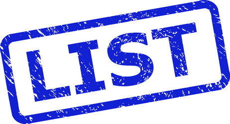 list seal with unclean surface and rounded rect vector image