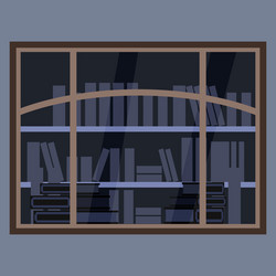 showcase bookstore view of the window from vector image