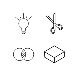 design and studio simple linear icon setsimple vector image