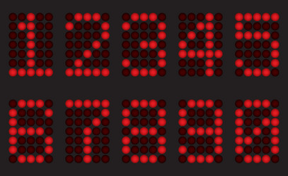 Red digits for matrix display vector