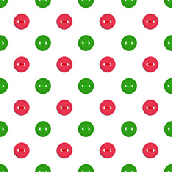 seamless pattern with green abd red buttons vector image