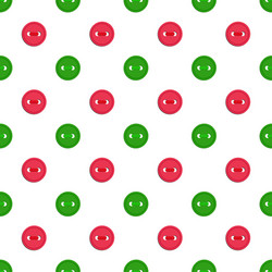 Seamless pattern with green abd red buttons vector