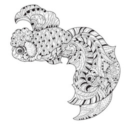 entangle stylized floral china fish doodle Vector Image