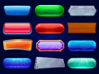 game buttons gaming options panel menu interface vector image