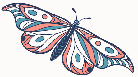 intricate butterfly with flowing patterns art vector image