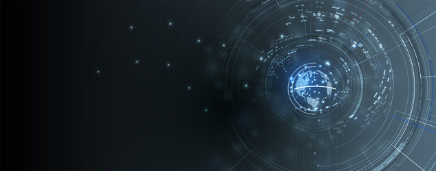 technology data background idea of global vector image