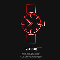 Watchclock flat modern web button and space vector