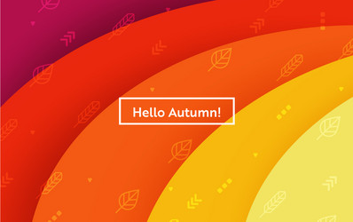 hello autumn layout with leaves for web page vector image