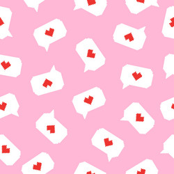 pixelated seamless pattern with a message bubble vector image