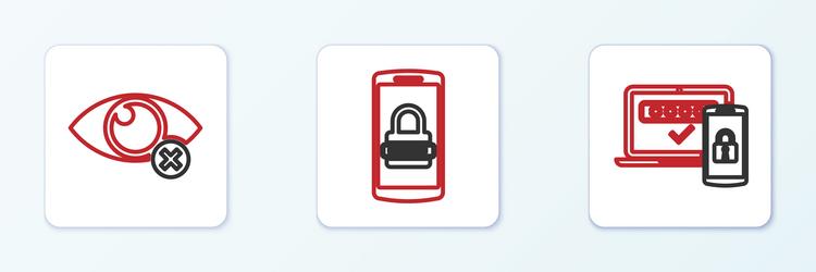 Set line two steps authentication invisible vector
