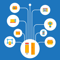 set of wd icons flat style symbols with mobile vector image