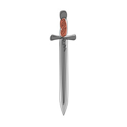 single continuous line drawing sword icon metal
