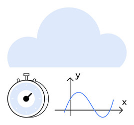 cloud technology concept with data visualization vector image