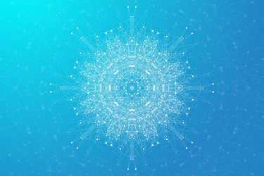 geometric abstract molecule with connected line vector image