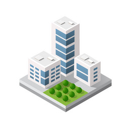 isometric 3d module block vector image
