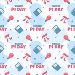 pi day seamless pattern design with mathematical vector image