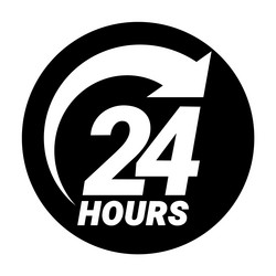 24 hours order execution or delivery service icons vector image