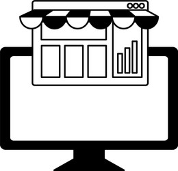desktop computer with ecommerce page vector image