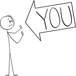 Man Pointed At by Arrow of Blame vector image