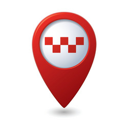 map pointer with taxi icon vector image