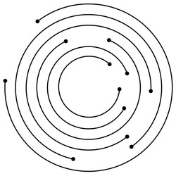 random concentric circles with dots circular vector image