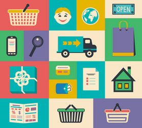 set of e-commerce interface elements vector image