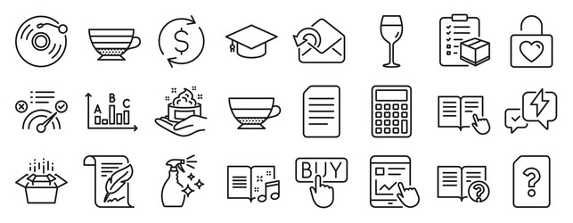 Set of line icons such as internet report vector