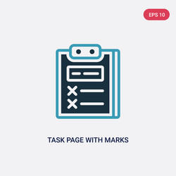 two color task page with marks icon from vector image