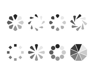 collection loading bar status icon set of loaded vector image