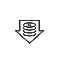 Dollar decrease icon money symbol with arrow Vector Image