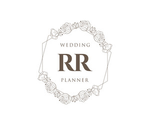 Rr initials letter wedding monogram logos Vector Image