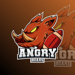 Aggressive Boar Football Team Logo Vector Image