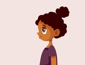 profile of a little girl african ethnicity vector