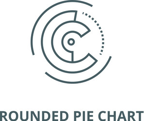 Rounded pie chart line icon linear concept vector