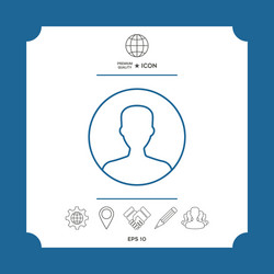 symbol of user icon in circle profile line vector image