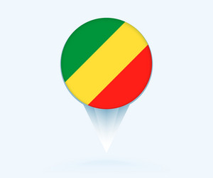 Map pointer with flag of congo vector